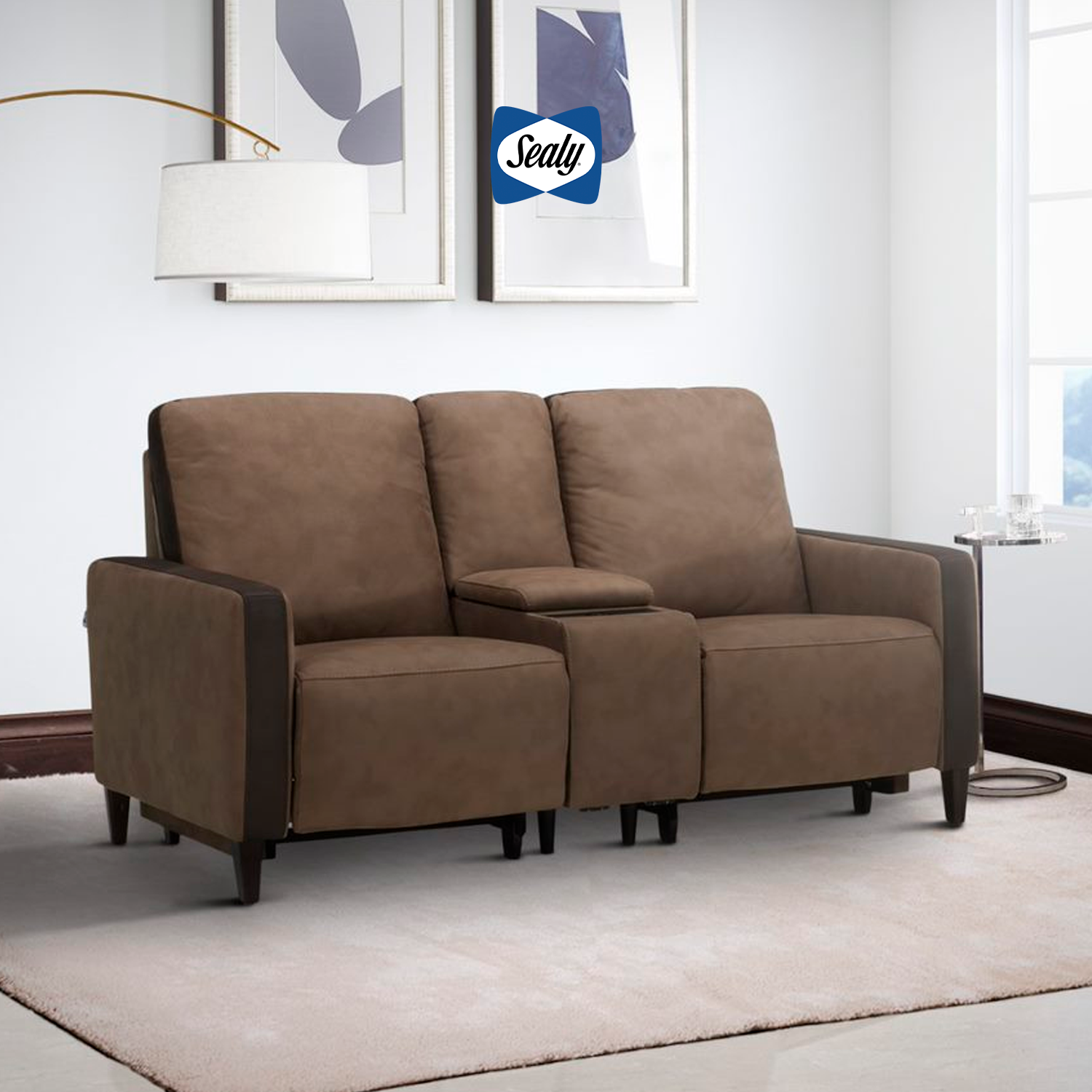 Delia 6-Piece Sectional, Sofa, Loveseat w Console (UPS)